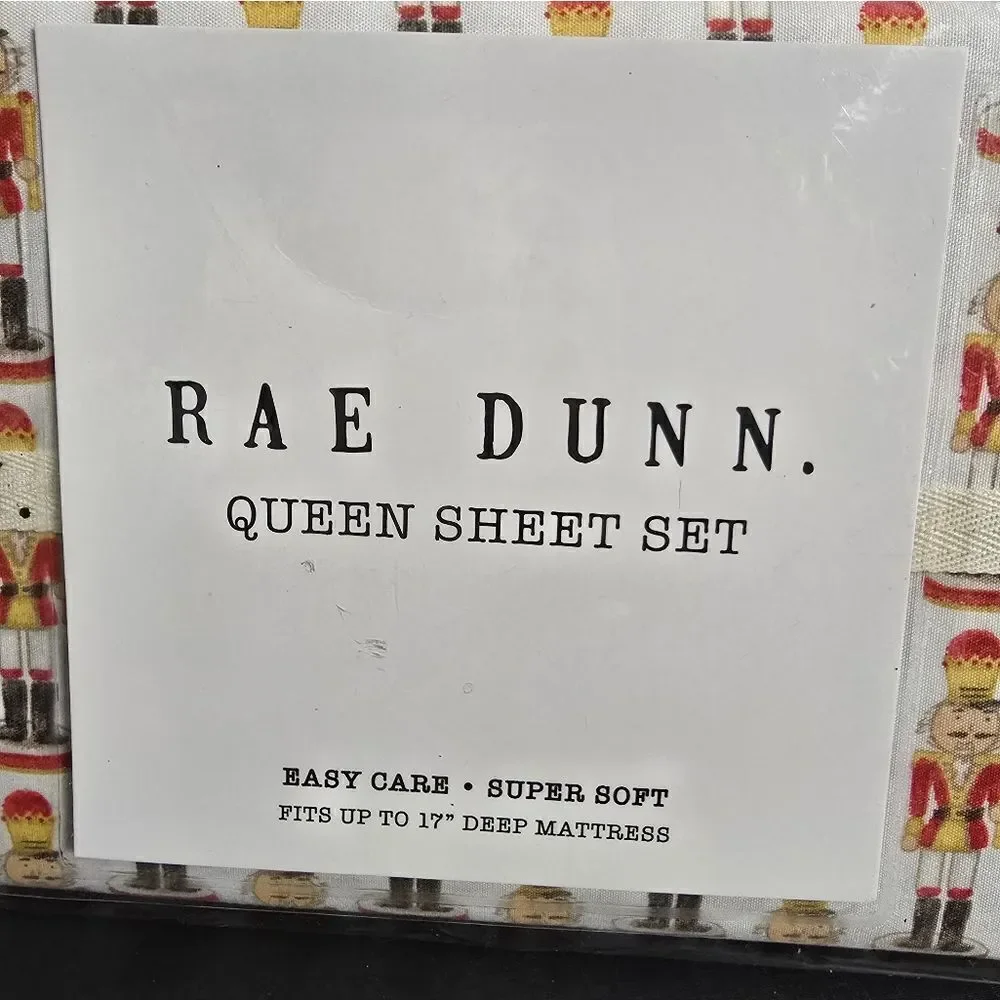 Rae Dunn Christmas Nutcracker Queen size Sheet Set